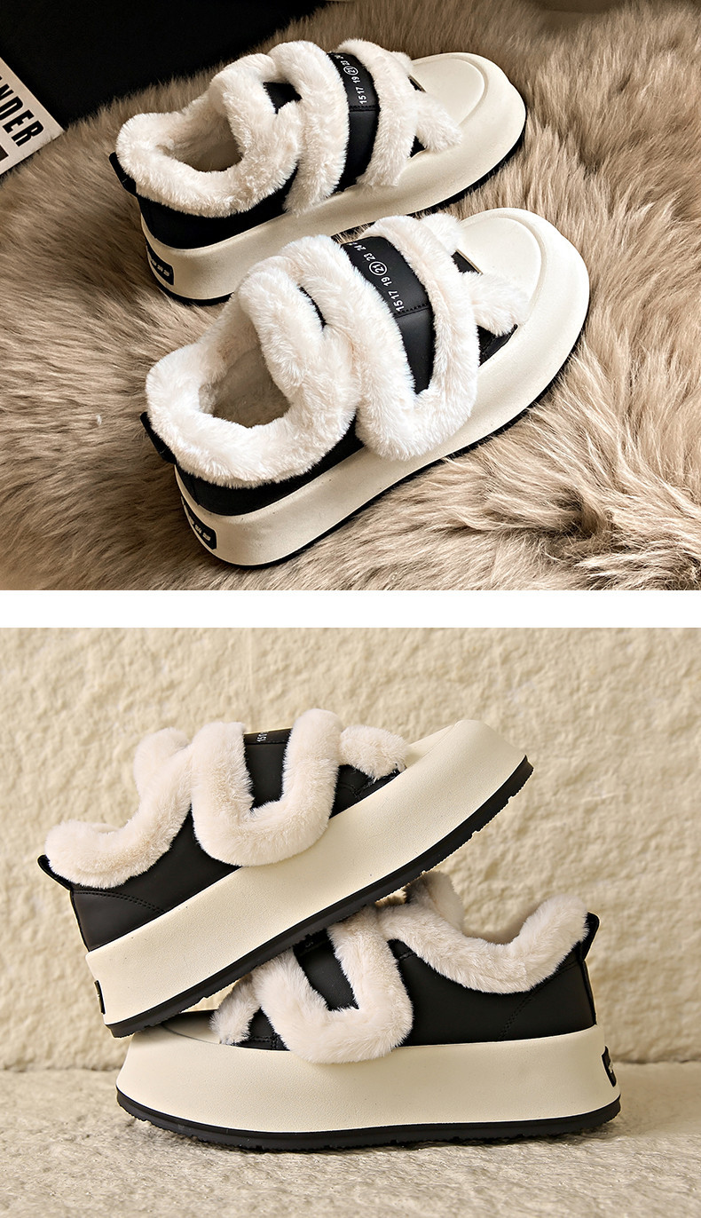 厚底魔術貼小白鞋