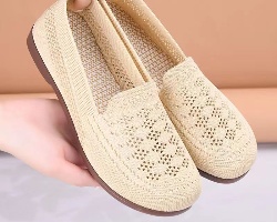 鏤空飛織豆豆鞋