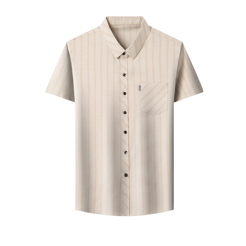 亞麻條紋薄襯衫